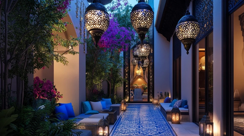 蓝色摩洛哥风格吊灯