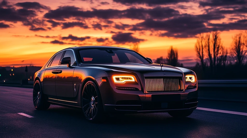 高速公路上的豪华车头灯