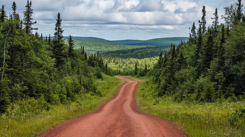 树木环绕的土路