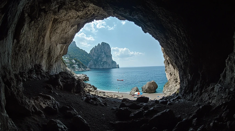 海滩洞穴内景