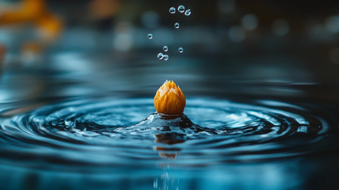 水珠上的灯泡特写