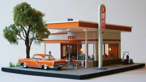 加油站模型建筑