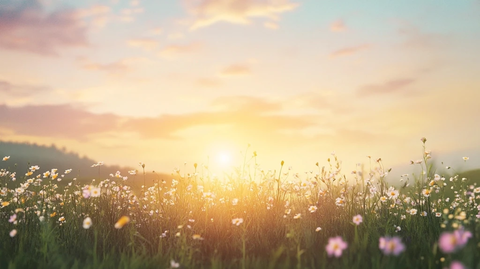 乡村日出草地景观