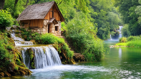 水磨村瀑布风光