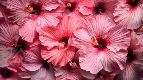 粉红木槿花盛开