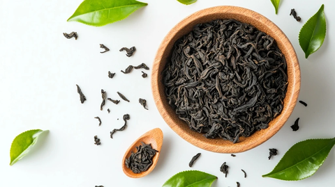 黑茶叶新鲜绿叶