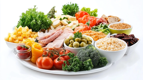 午餐食物搭配展示