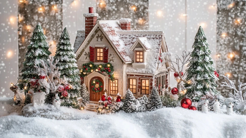 圣诞雪景房屋装饰