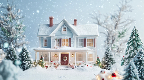 圣诞雪景房屋装饰