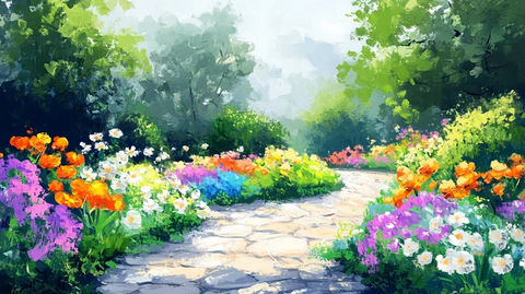 花卉景观户外绘画