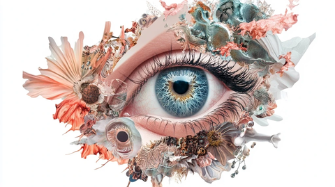 超现实眼睛拼贴图案