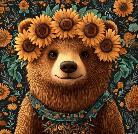 熊与向日葵
