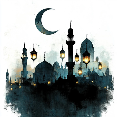 新月下的清真寺