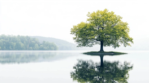 树湖自然白背景