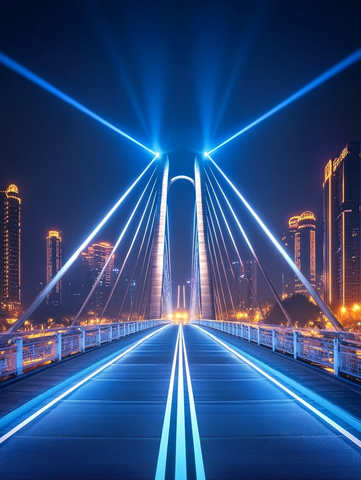 绚丽灯光桥梁