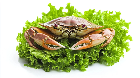 新鲜蟹肉配生菜