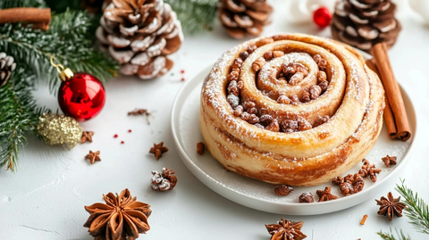 圣诞肉桂卷甜点糕点