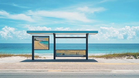 海滩公交站广告牌