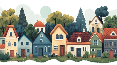 卡通村庄背景图