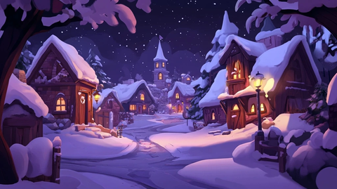 卡通村庄背景图