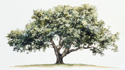 白背景橡树绘图