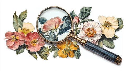 放大镜下的花朵