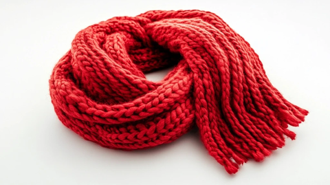 红色针织围巾