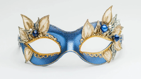 蓝色金色嘉年华面具