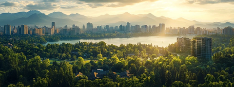 湖畔古亭月色夜景