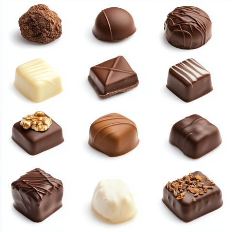 各种形状巧克力集合