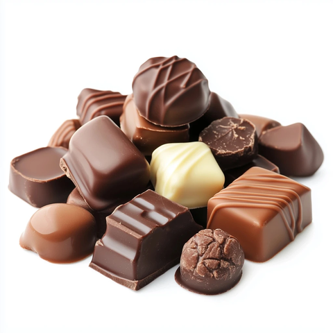 各种形状的巧克力堆