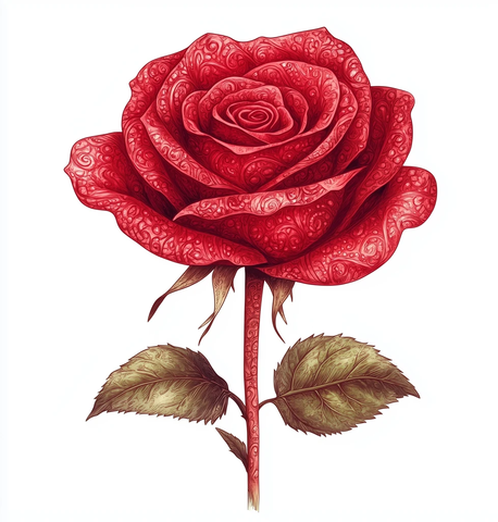 红玫瑰图案