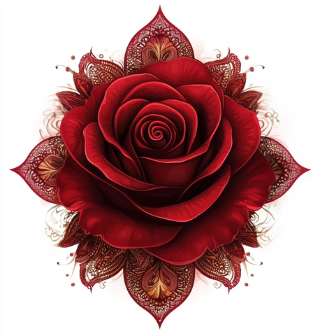深红玫瑰图案