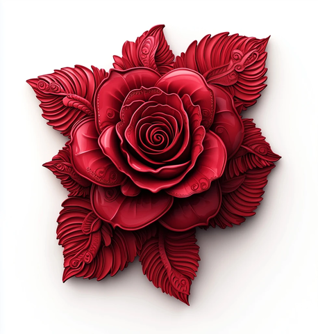 深红玫瑰图案