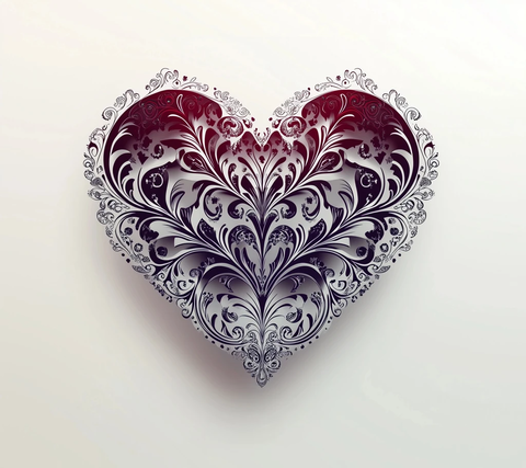 心形蕾丝图案矢量图