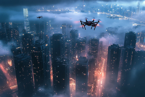 雾中双飞无人机