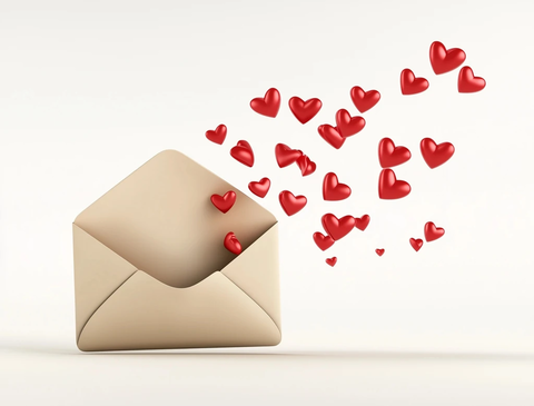 信封飞出红心