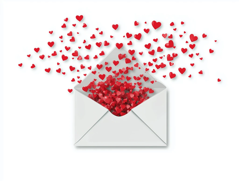 信封飞出红心