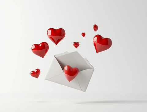 信封飞出红心