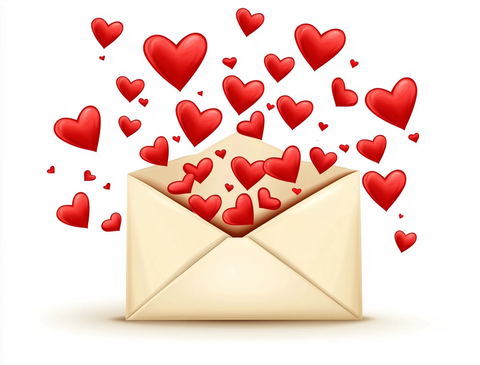 红心信封飞出