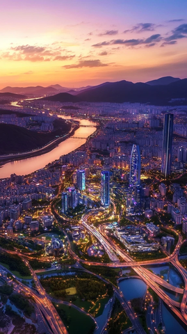 暮色璀璨都市风