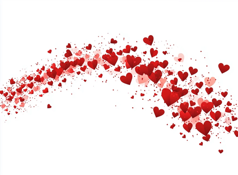红纸心形飞白背景