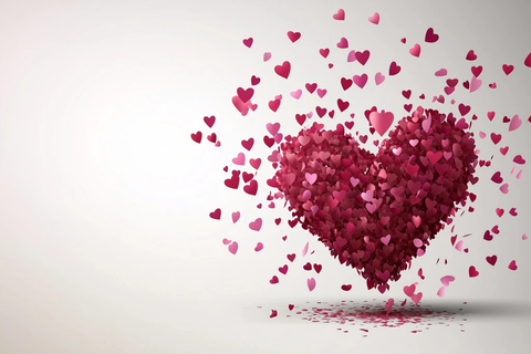 粉色心形纸屑