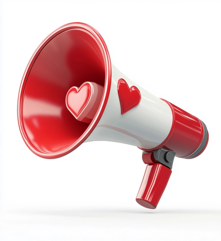 3D心形喇叭图标