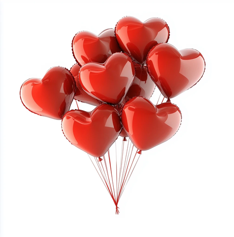 红心气球漂浮