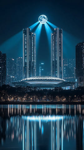 月夜城市奇景