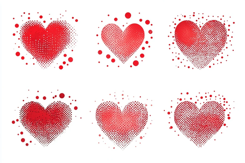 红心半色调图案