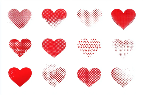 红心半色调图案