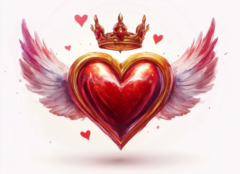心形翅膀皇冠图标