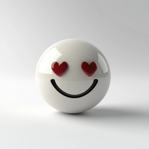 3D笑脸心形眼睛图标